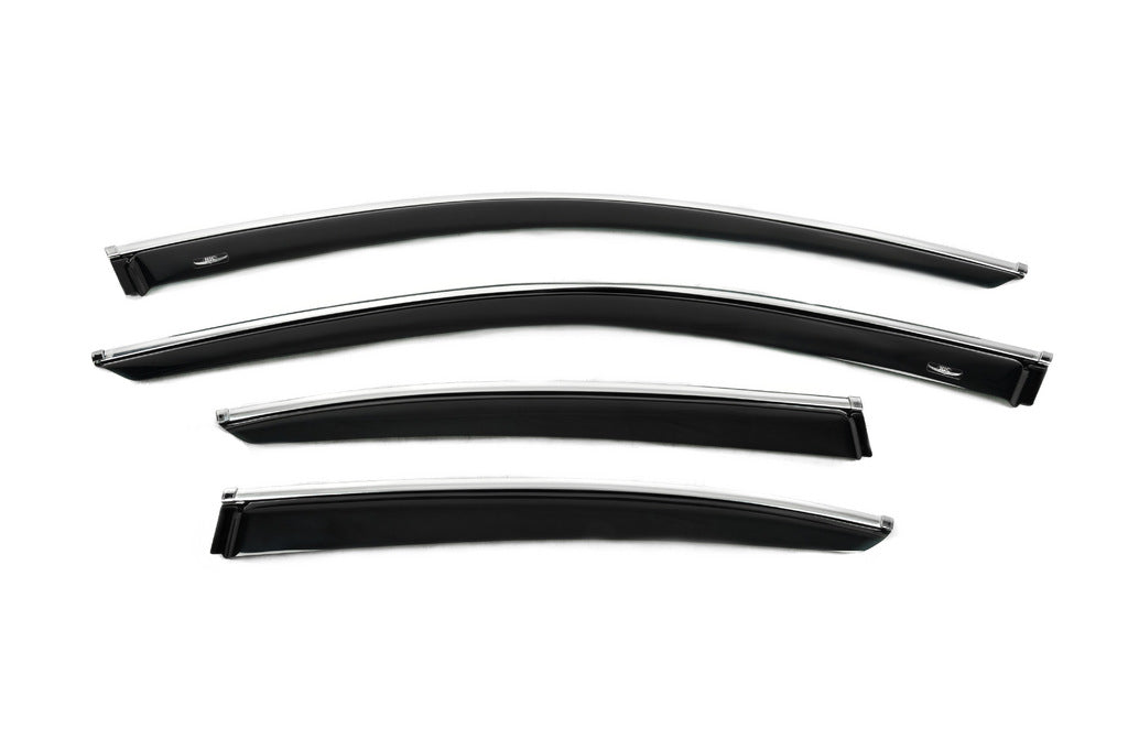 Window deflectors with chrome trim (4 pcs, HIC) for Lexus GS 2011-2020 - image 5