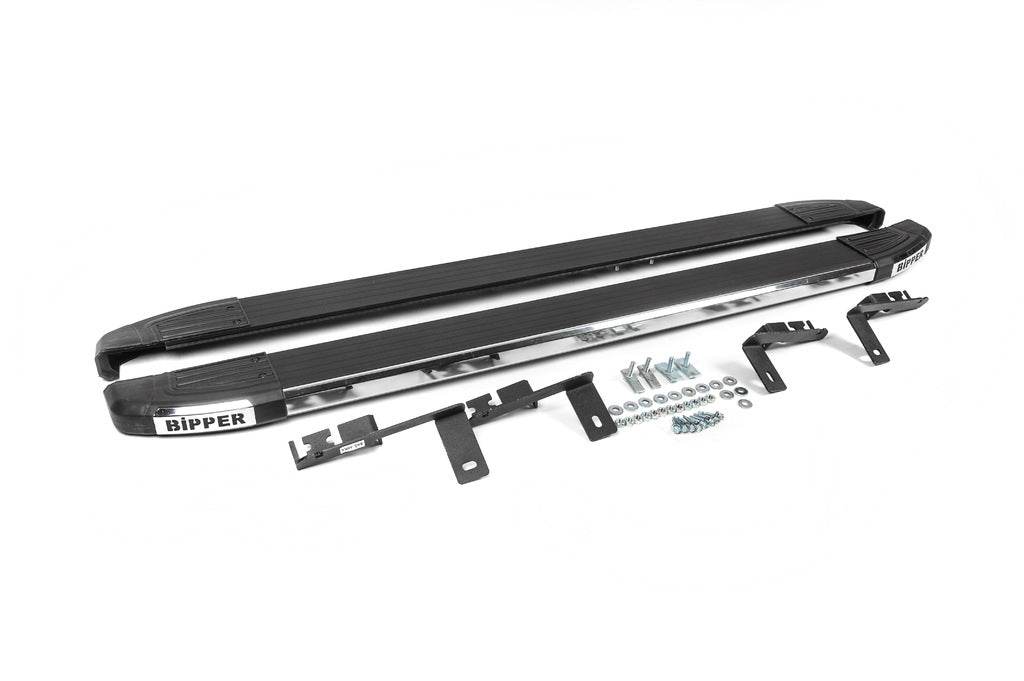 Lateral platforms Omsa Black (2 PCs Alu.) for Peugeot Bipper - Reelken Auto