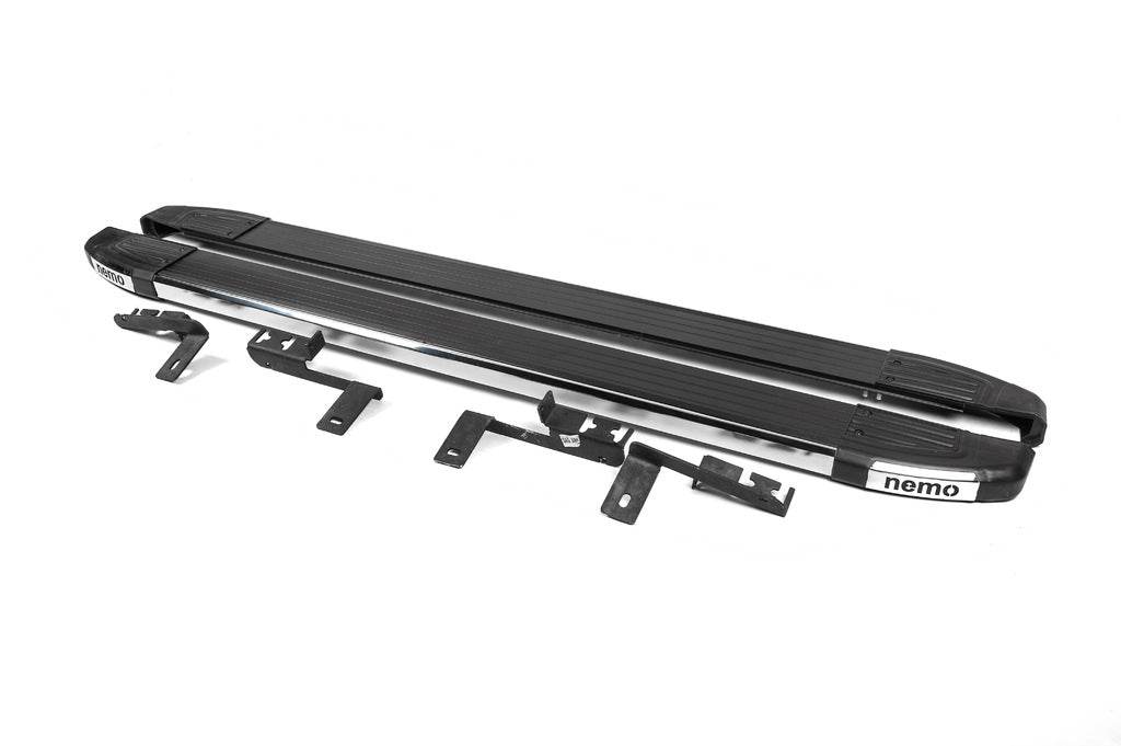Lateral platforms Omsa Black (2 PCs Alu.) for Citroen Nemo - Reelken Auto