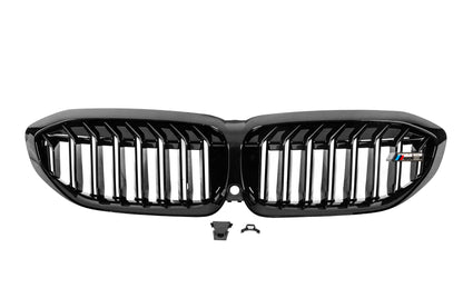 M-Look V1 Kidney Grilles (2018-2022, Gloss Black) for BMW 3 Series G20/G21 2018- - image 2