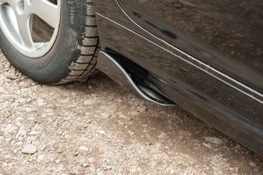 Universal Flap Rear Bumper Extensions Type-F (2 pcs, Gloss Black, ABS Plastic) - image 1