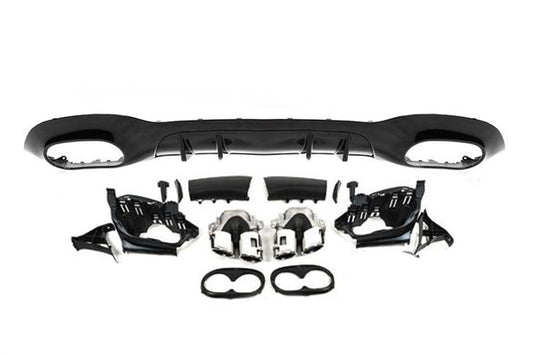 Rear diffuser with exhaust tips (Design A45 SD type-A) for Mercedes A-сlass W177 2018- - image 1