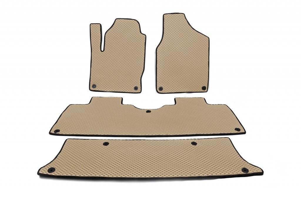 EVA mats (3 rows, beige) for Volkswagen Sharan 1995-2010 - Reelken Auto