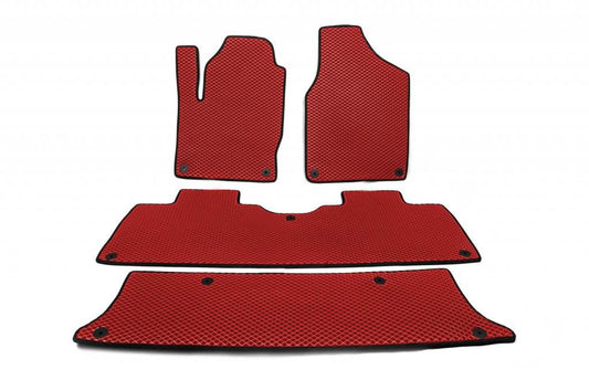 EVA mats (3 rows, red) for Volkswagen Sharan 1995-2010 - Reelken Auto