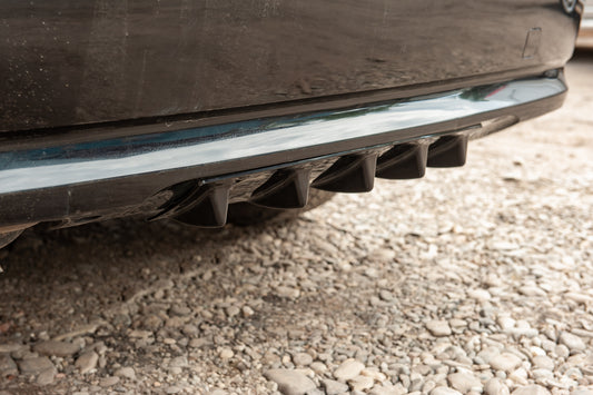 Universal rear diffuser type-E (gloss black, ABS plastic) - image 2