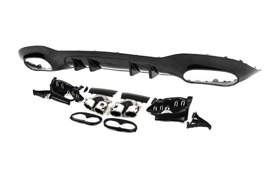 Rear diffuser with exhaust tips (Design A45 SD type-A) for Mercedes A-сlass W177 2018- - image 2