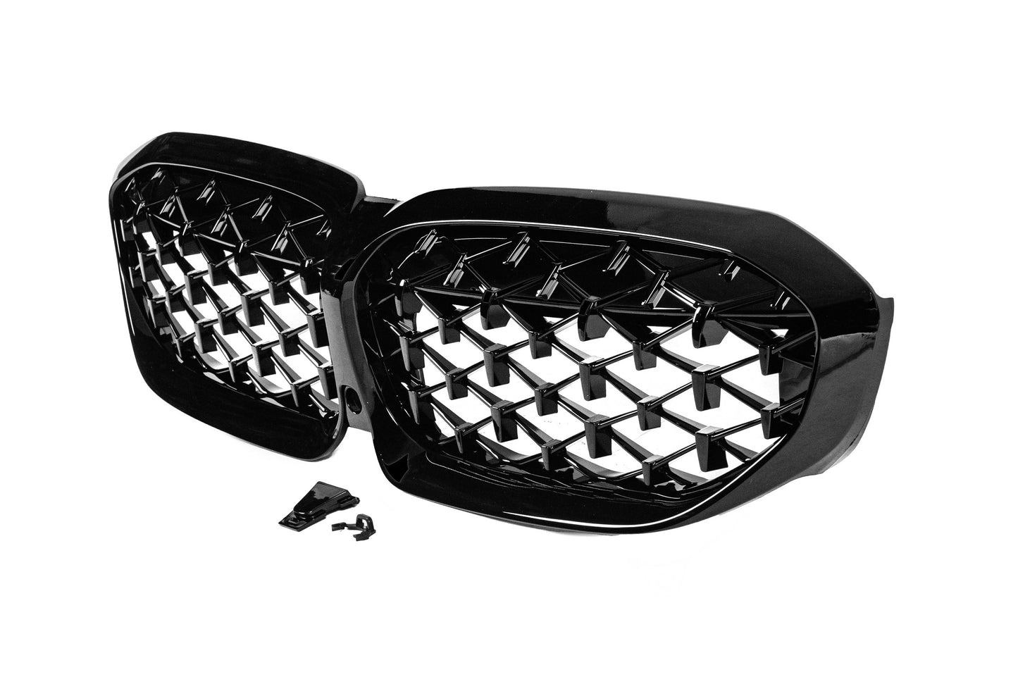Diamond Black Kidney Grilles (2018-2022, black surround) for BMW 3 Series G20/G21 2018- - image 3