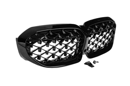 Diamond Black Kidney Grilles (2018-2022, black surround) for BMW 3 Series G20/G21 2018- - image 4