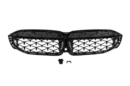 Diamond Black Kidney Grilles (2018-2022, black surround) for BMW 3 Series G20/G21 2018- - image 5