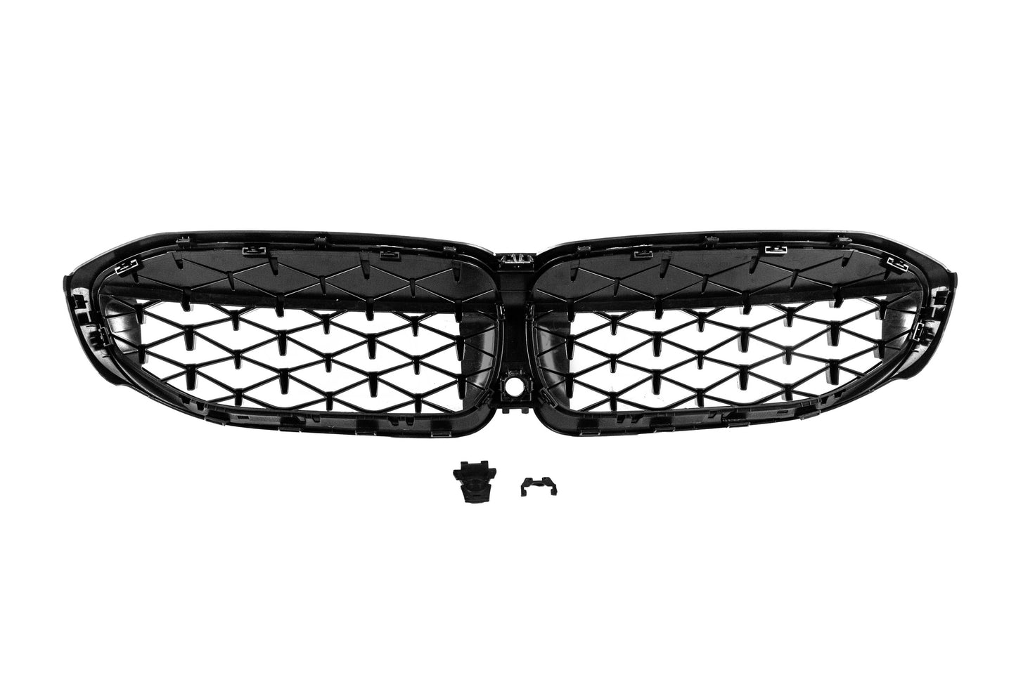 Diamond Black Kidney Grilles (2018-2022, black surround) for BMW 3 Series G20/G21 2018- - image 5