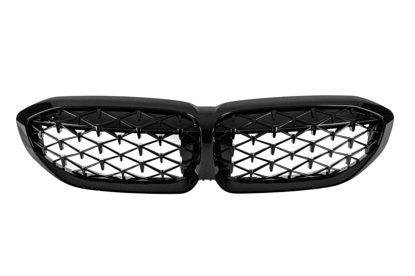 Diamond Black Kidney Grilles (2018-2022, black surround) for BMW 3 Series G20/G21 2018- - image 6