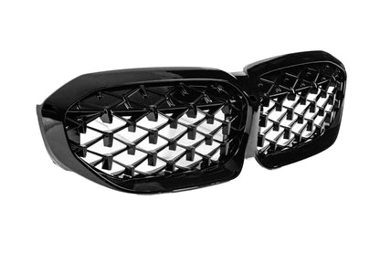 Diamond Black Kidney Grilles (2018-2022, black surround) for BMW 3 Series G20/G21 2018- - image 8