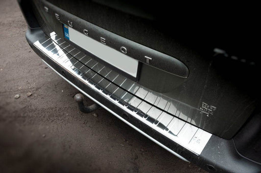 Covers on the rear bumper Carmos V1 (stainless steel) for Citroen Berlingo 2008-2018 - Reelken Auto