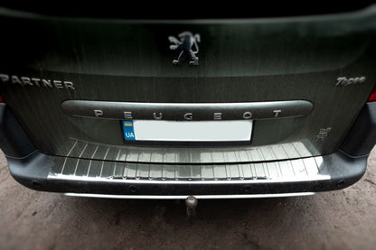 Rear Bumper Protector Carmos V1 Stainless Steel for Peugeot Partner Tepee 2008-2018 - image 2