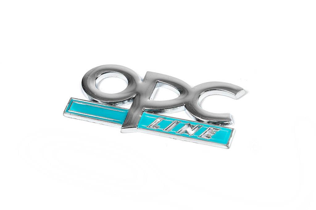 Metal nameplate on the OPC Line trunk (Chrome+blue) for Opel - Reelken Auto