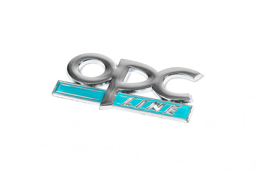 Metal Trunk Badge OPC Line (Chrome+Blue) for Opel - image 1