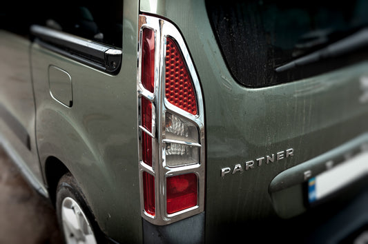 Chrome Tail Light Covers Corner Type (2pcs, Plastic) for Citroen Berlingo 2008-2018 - image 1