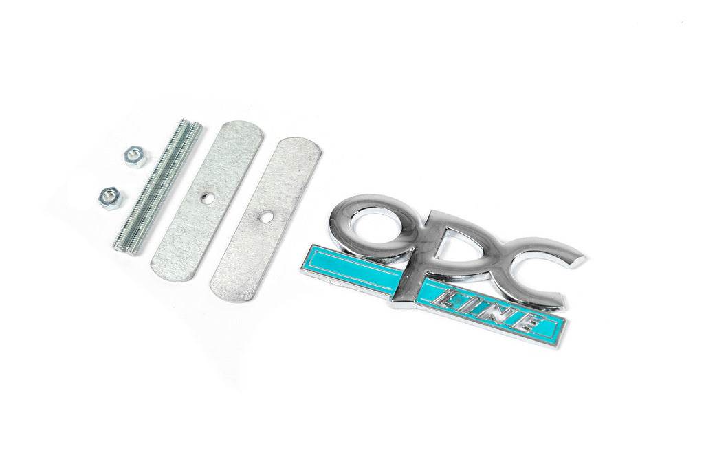 Metal nameplate on the OPC Line grill (Chrome+blue) for Opel - Reelken Auto