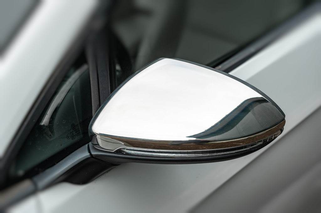 Covers for mirrors (2 pcs, stainless steel) for Volkswagen Golf 7/E-Golf - Reelken Auto