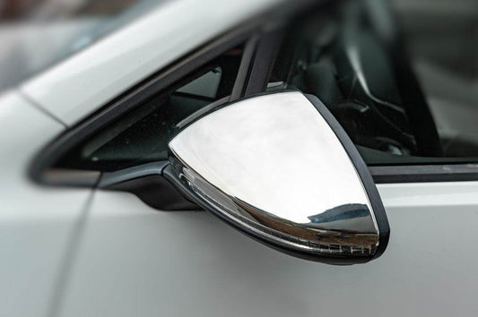 Covers for mirrors (2 pcs, stainless steel) for Volkswagen Golf 7/E-Golf - Reelken Auto