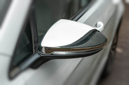 Covers for mirrors (2 pcs, stainless steel) for Volkswagen Golf 7/E-Golf - Reelken Auto