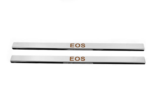 Carmos threshold cover (2 pcs, stainless steel)  for Volkswagen EOS 2006-2011 - image 1