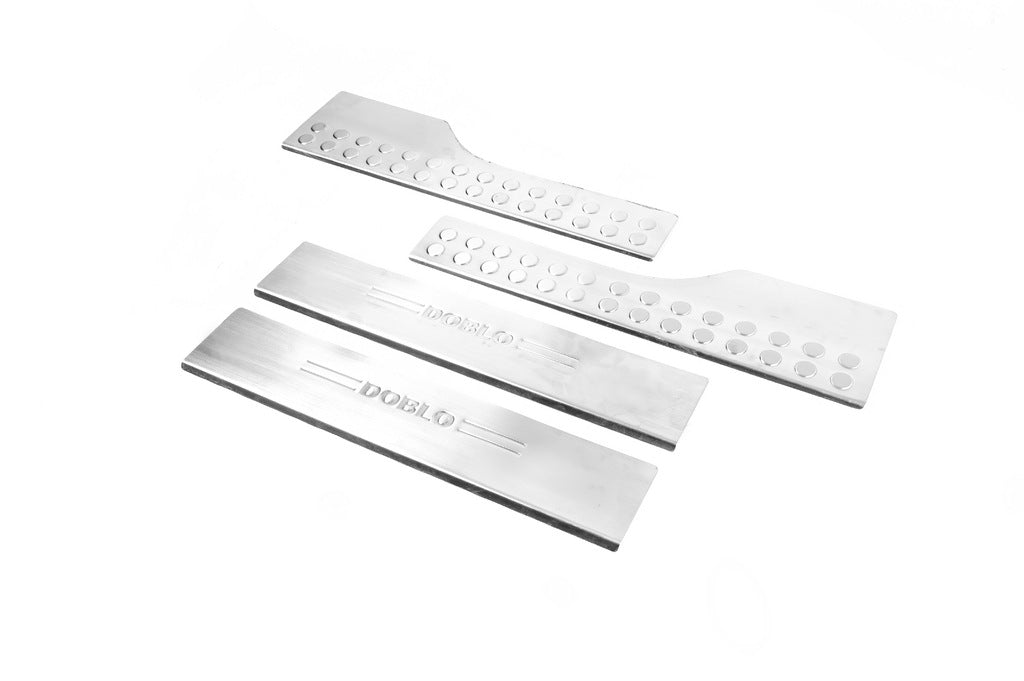 Carmos Interior Door Sill Covers Stainless Steel for Fiat Doblo II 2010-2022 - image 4