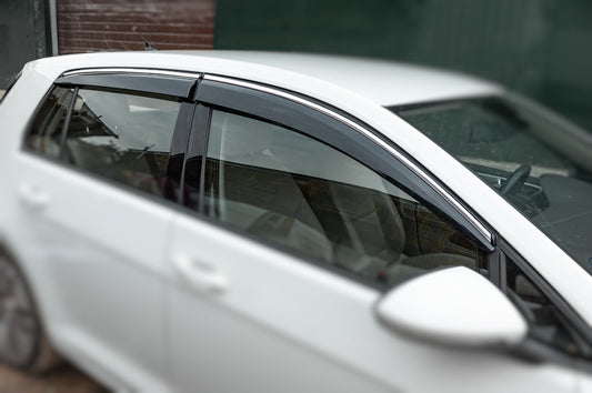 Window Deflectors with Chrome Trim HB (4 pcs, Sunplex Chrome) for Volkswagen Golf 7/E-Golf 2012-2020 - image 2