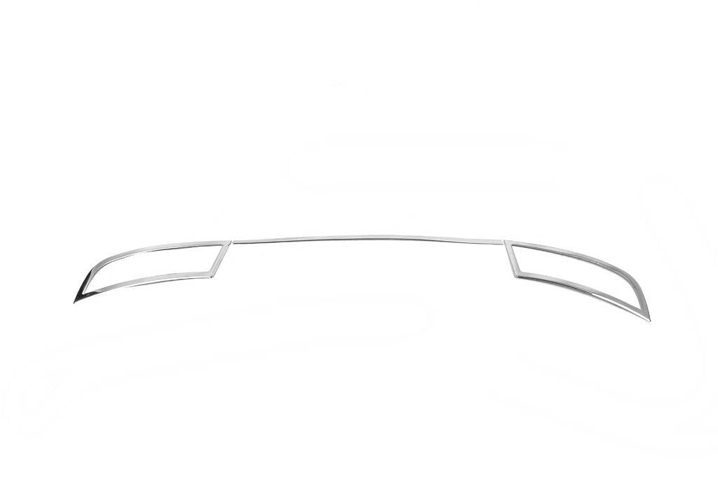 Covers on the end of the Carmos bumper (3 pcs., stainless steel) for Skoda Superb 2015-2024 - Reelken Auto