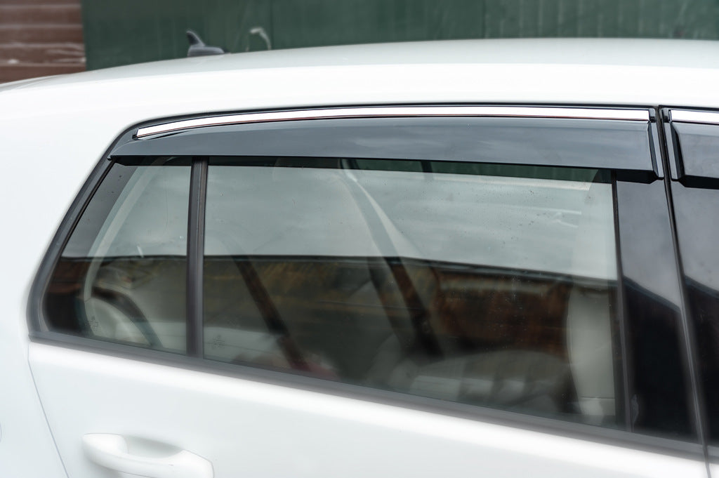 Window Deflectors with Chrome Trim HB (4 pcs, Sunplex Chrome) for Volkswagen Golf 7/E-Golf 2012-2020 - image 3
