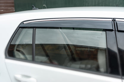 Window Deflectors with Chrome Trim HB (4 pcs, Sunplex Chrome) for Volkswagen Golf 7/E-Golf 2012-2020 - image 3