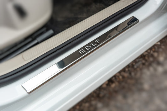 Door Sill Protectors OmsaLine V2 (4 pcs, Stainless Steel) for Volkswagen Golf 7/E-Golf 2012-2020 - image 1