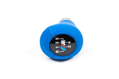 OEM gear knob (leatherette, blue smooth) for BMW 5 series E-34 1988-1995 - Reelken Auto