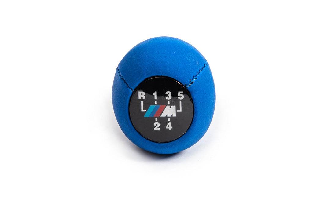 OEM gear knob (leatherette, blue smooth) for BMW 5 series E-34 1988-1995 - Reelken Auto