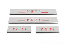 Stainless Steel Door Sill Protectors Carmos V2-RED (4 pcs) for Skoda Yeti 2009-2017 - image 1