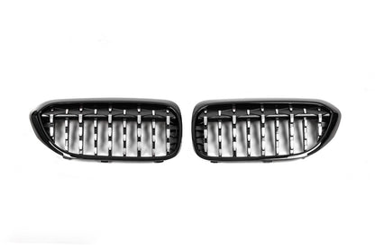 Diamond Silver Kidney Grilles (Black Surround) for BMW 5 Series G30/31 2017-2023 - image 2