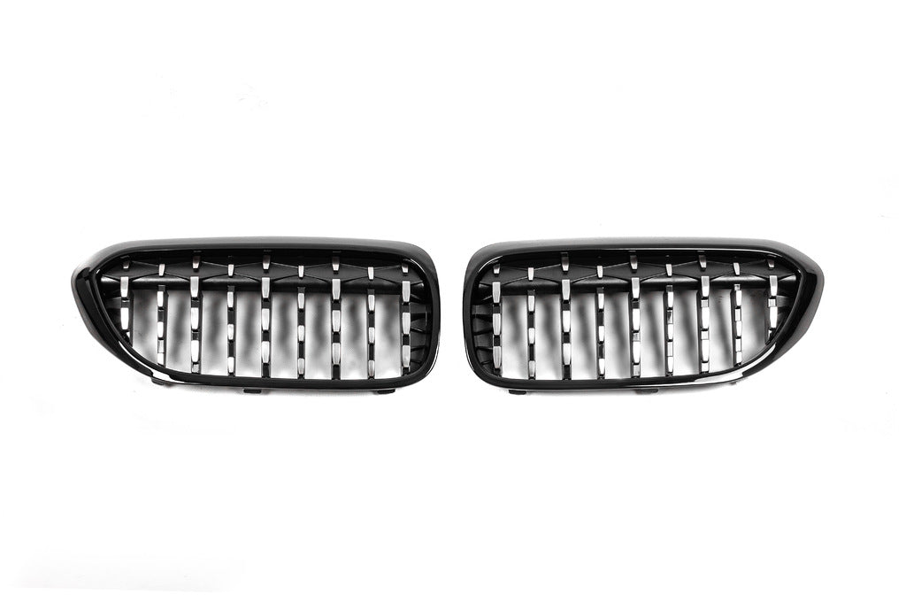 Diamond Silver Kidney Grilles (Black Surround) for BMW 5 Series G30/31 2017-2023 - image 2