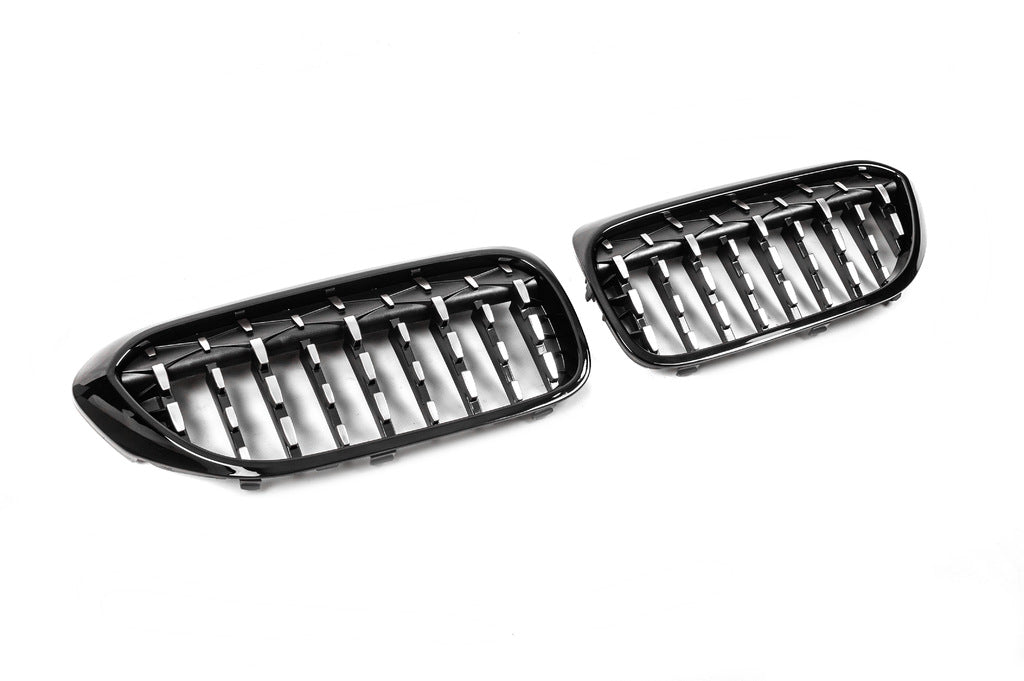 Diamond Silver Kidney Grilles (Black Surround) for BMW 5 Series G30/31 2017-2023 - image 4