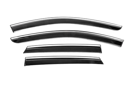 Window deflectors with chrome trim Niken Luxury (2024-, 4 pcs) for Renault Captur 2019- - image 1