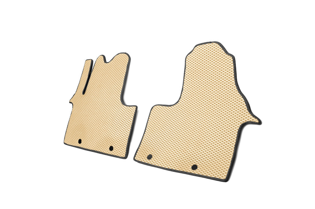 Floor mats (2 pcs, EVA, beige) for Opel Vivaro 2015-2019 - image 1