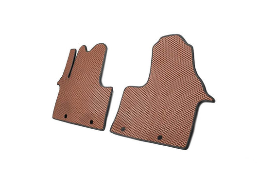 Mats (2 pcs, EVA, Brown) for Opel Vivaro 2015-2019 - Reelken Auto