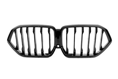 Kidney Grilles 1 Bar (2019-2022, Gloss Black) for BMW X6 G06 2019–2027 - image 3