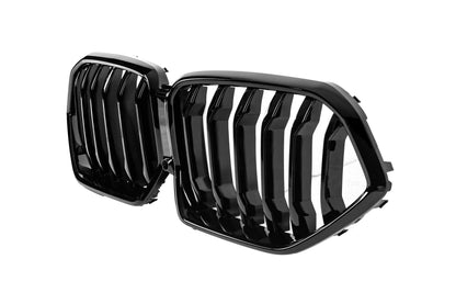 Kidney Grilles 1 Bar (2019-2022, Gloss Black) for BMW X6 G06 2019- - image 4