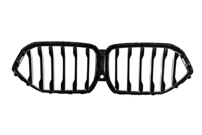 Kidney Grilles 1 Bar (2019-2022, Gloss Black) for BMW X6 G06 2019- - image 6