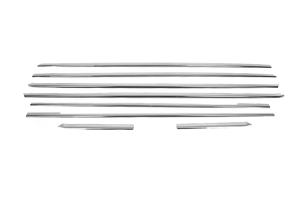 The lower moldings of glass along the entire length (8 PCs., stainless steel) for Mercedes Vito / V-class W447 2014↗ year - image 5