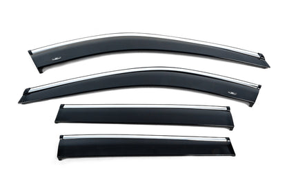 Window deflectors with chrome trim (4 pcs, HIC) for Nissan X-trail T33/Rogue 2022- - image 1