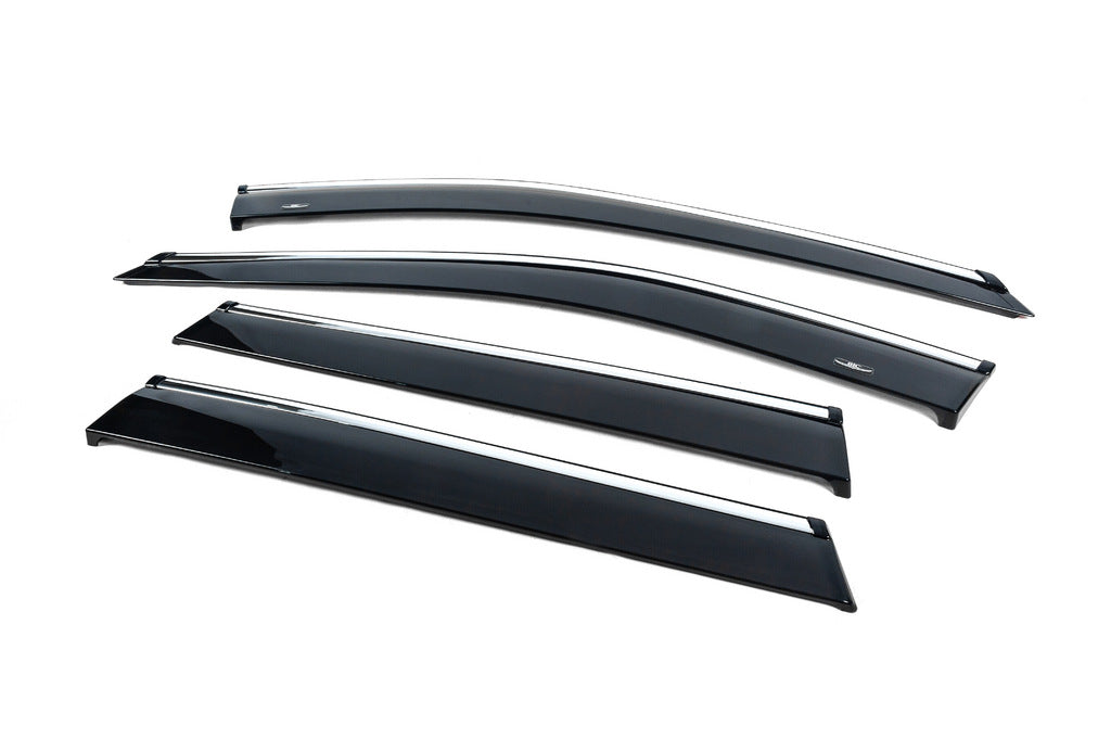 Window deflectors with chrome trim (4 pcs, HIC) for Nissan X-trail T33/Rogue 2022- - image 2