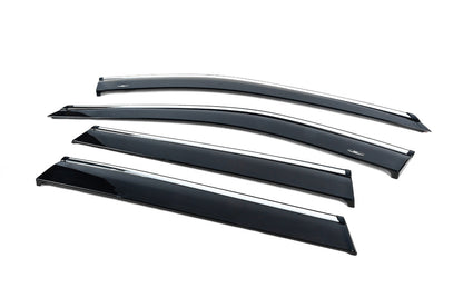 Window deflectors with chrome trim (4 pcs, HIC) for Nissan X-trail T33/Rogue 2022- - image 2