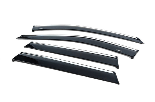 Window deflectors with chrome trim (4 pcs, HIC) for Nissan X-trail T33/Rogue 2022- - image 2