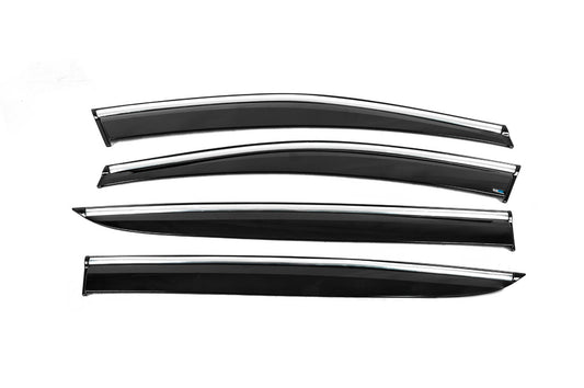 Window Deflectors with Chrome Trim (4 pcs, Sunplex Chrome) for Kia Sportage 2015-2021 - image 2